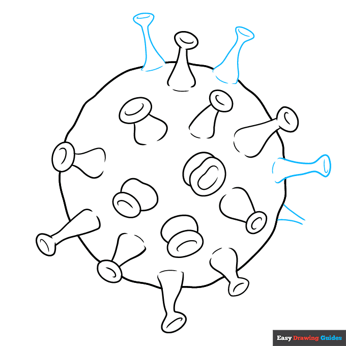 Virus step-by-step drawing tutorial: step 6