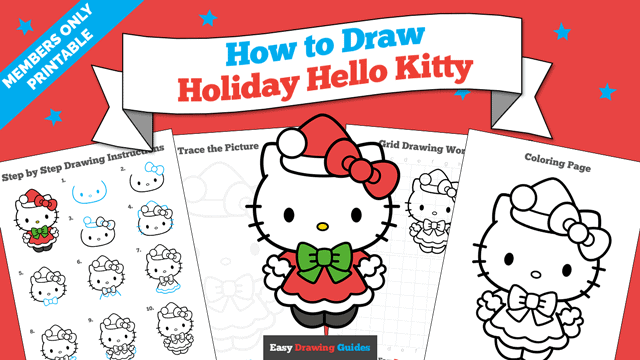 How to Draw Holiday Hello Kitty Printable Thumbnail
