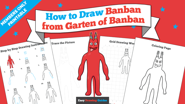 How to Draw Banban from Garten of Banban Printable Thumbnail