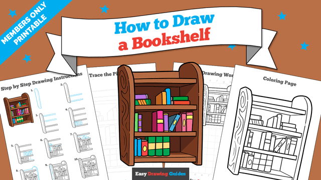 How to Draw a Bookshelf Printable Thumbnail