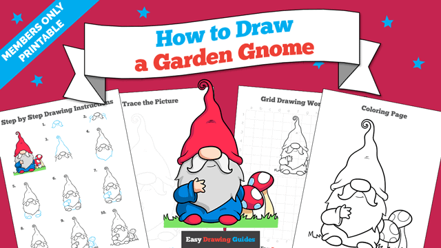 How to Draw a Garden Gnome Printable Thumbnail