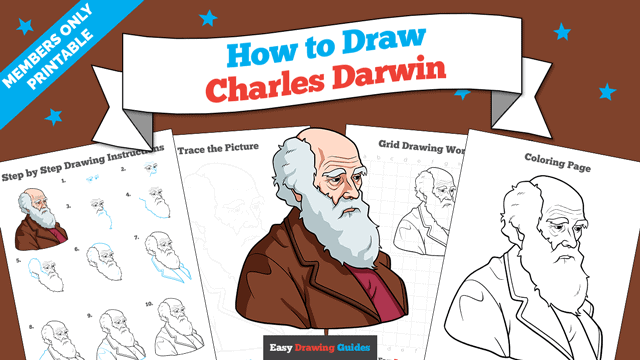 How to Draw Charles Darwin Printable Thumbnail