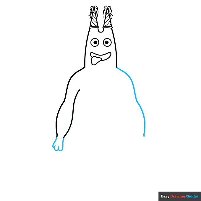 Banban from Garten of Banban step-by-step drawing tutorial: step 6