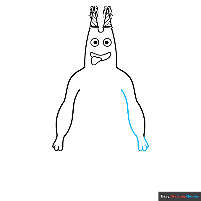 Banban from Garten of Banban step-by-step drawing tutorial: step 7