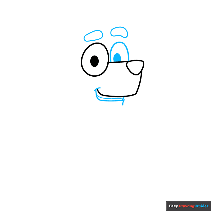 Bandit Heeler from Bluey step-by-step drawing tutorial: step 2