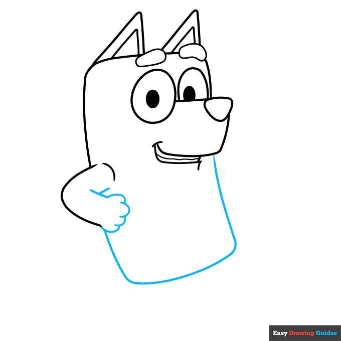 Bandit Heeler from Bluey step-by-step drawing tutorial: step 4