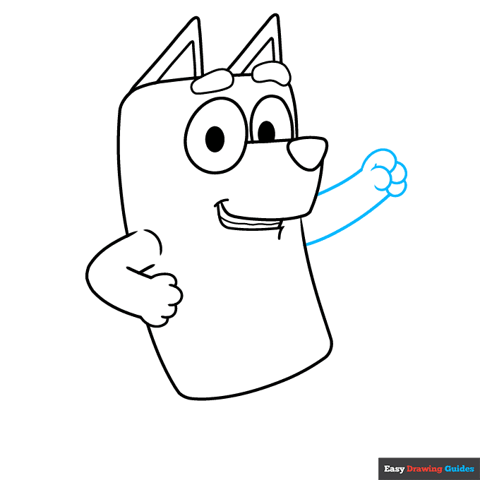 Bandit Heeler from Bluey step-by-step drawing tutorial: step 5