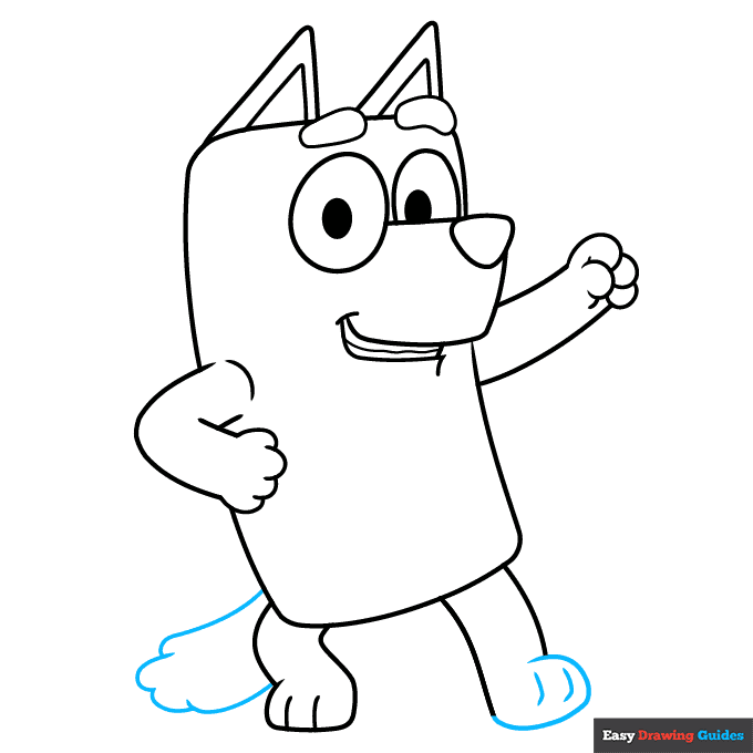 Bandit Heeler from Bluey step-by-step drawing tutorial: step 7