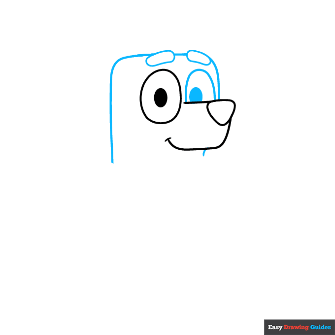 Chilli Heeler from Bluey step-by-step drawing tutorial: step 2