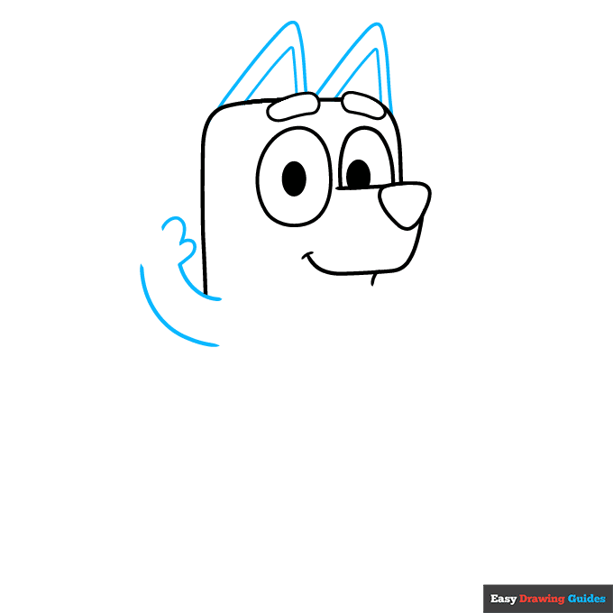 Chilli Heeler from Bluey step-by-step drawing tutorial: step 3