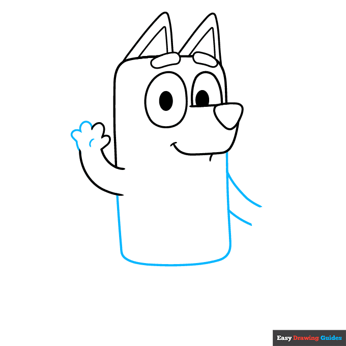 Chilli Heeler from Bluey step-by-step drawing tutorial: step 4