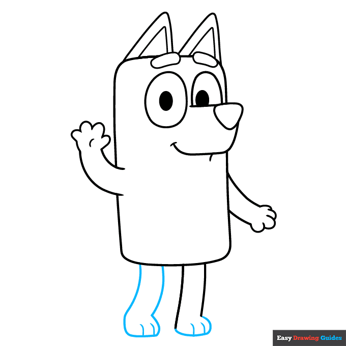 Chilli Heeler from Bluey step-by-step drawing tutorial: step 6