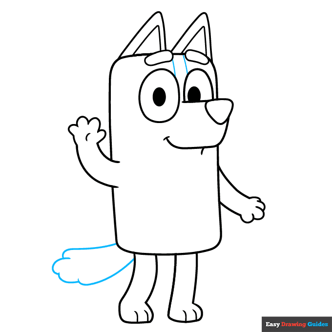 Chilli Heeler from Bluey step-by-step drawing tutorial: step 7