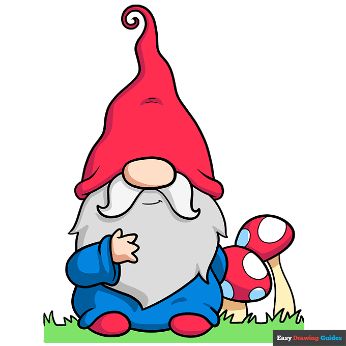 Garden Gnome step-by-step drawing tutorial: step 11