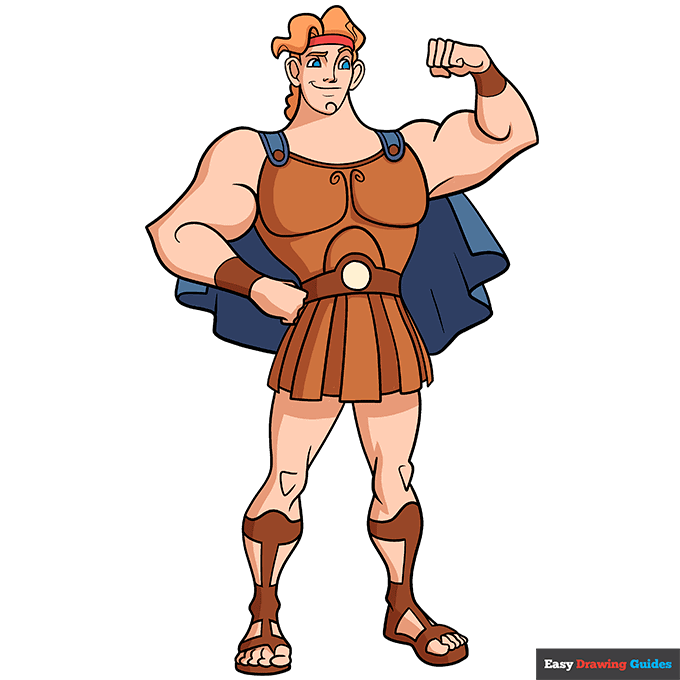 Hercules step-by-step drawing tutorial: step 11