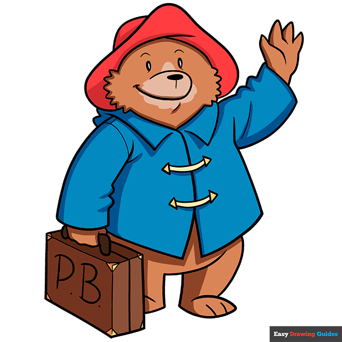 Paddington Bear step-by-step drawing tutorial: step 11