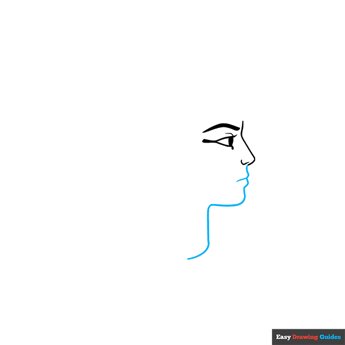 Cleopatra step-by-step drawing tutorial: step 2