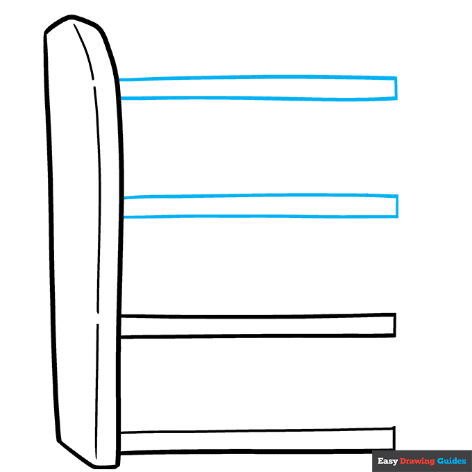 Bookshelf step-by-step drawing tutorial: step 3