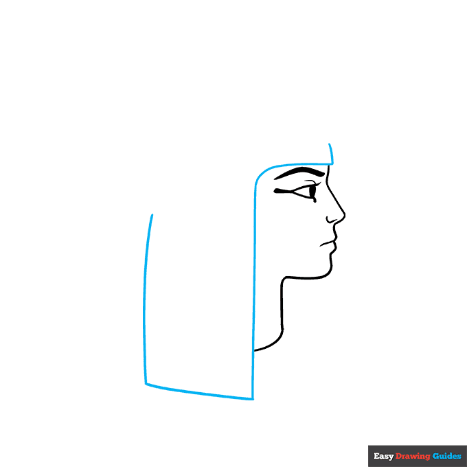 Cleopatra step-by-step drawing tutorial: step 3