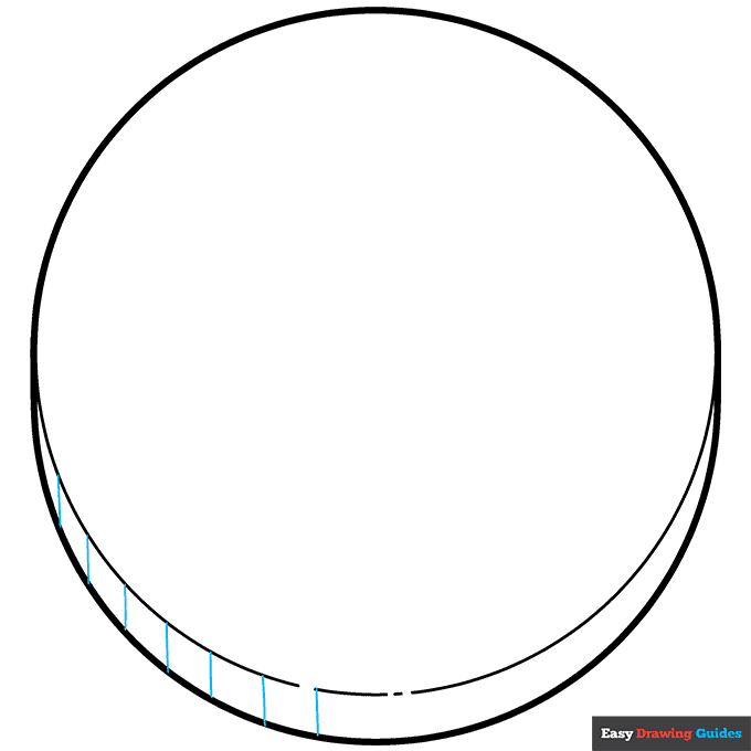 Coin step-by-step drawing tutorial: step 3