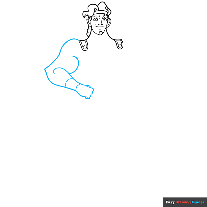 Hercules step-by-step drawing tutorial: step 3