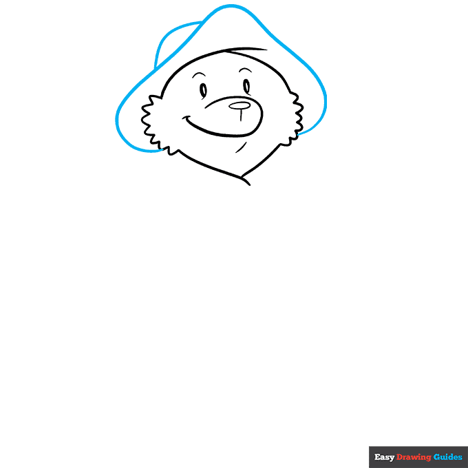 Paddington Bear step-by-step drawing tutorial: step 3