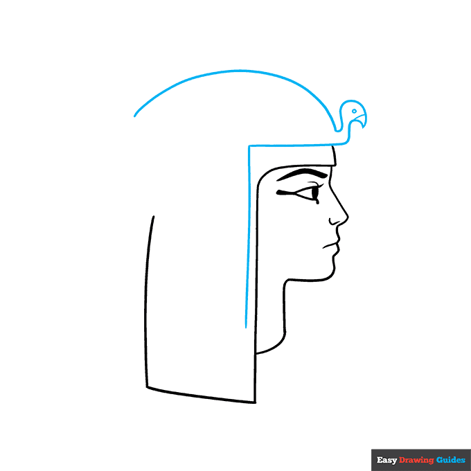 Cleopatra step-by-step drawing tutorial: step 4
