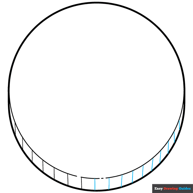 Coin step-by-step drawing tutorial: step 4