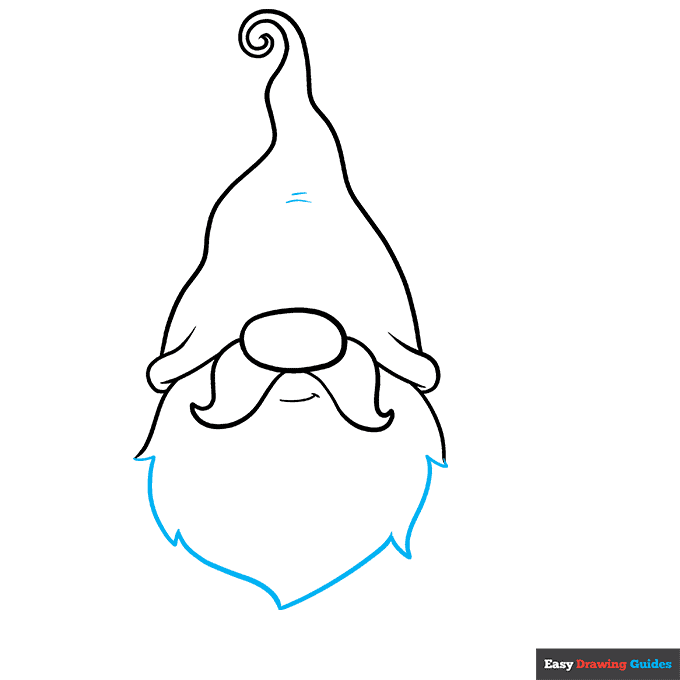 Garden Gnome step-by-step drawing tutorial: step 4