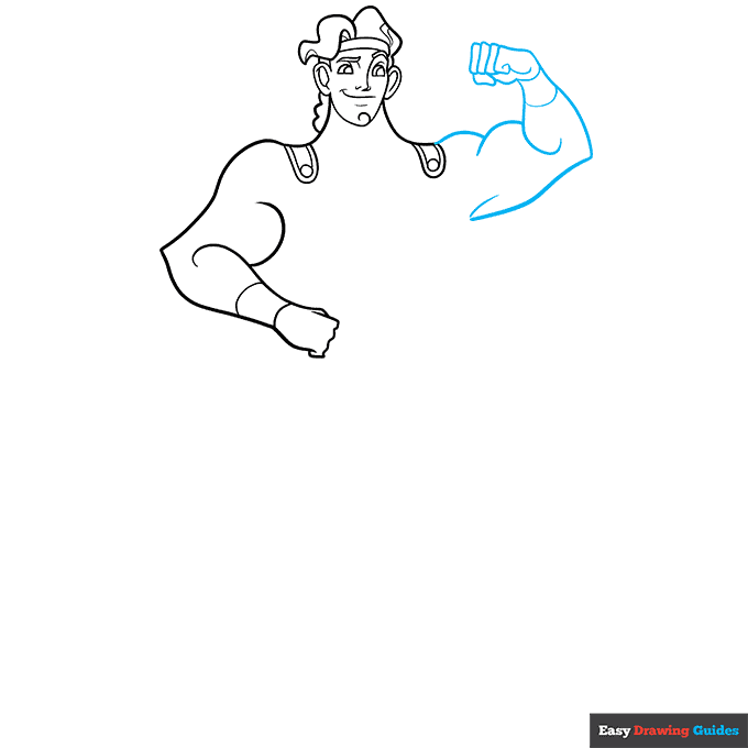 Hercules step-by-step drawing tutorial: step 4