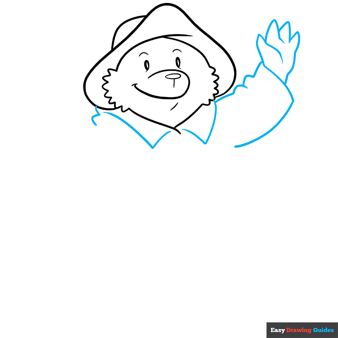 Paddington Bear step-by-step drawing tutorial: step 4