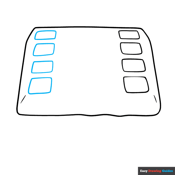 Waffle step-by-step drawing tutorial: step 4