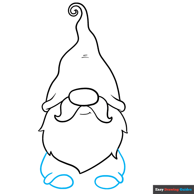 Garden Gnome step-by-step drawing tutorial: step 5