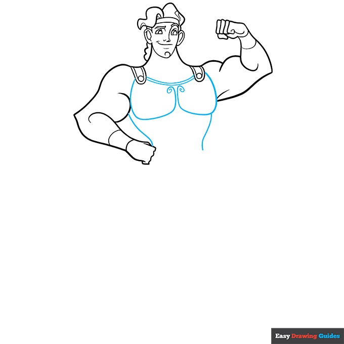 Hercules step-by-step drawing tutorial: step 5