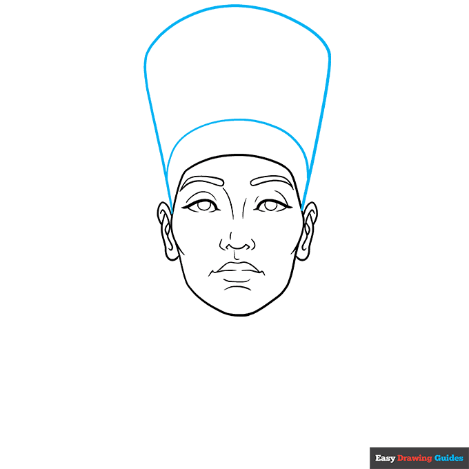 Nefertiti step-by-step drawing tutorial: step 5