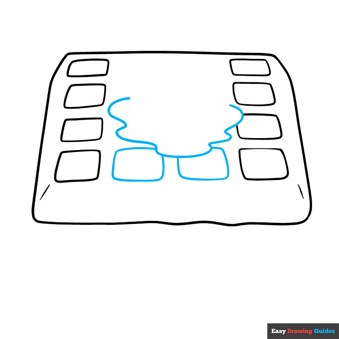 Waffle step-by-step drawing tutorial: step 5