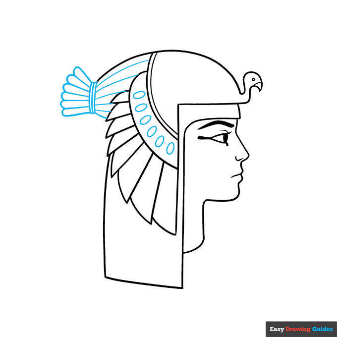 Cleopatra step-by-step drawing tutorial: step 6