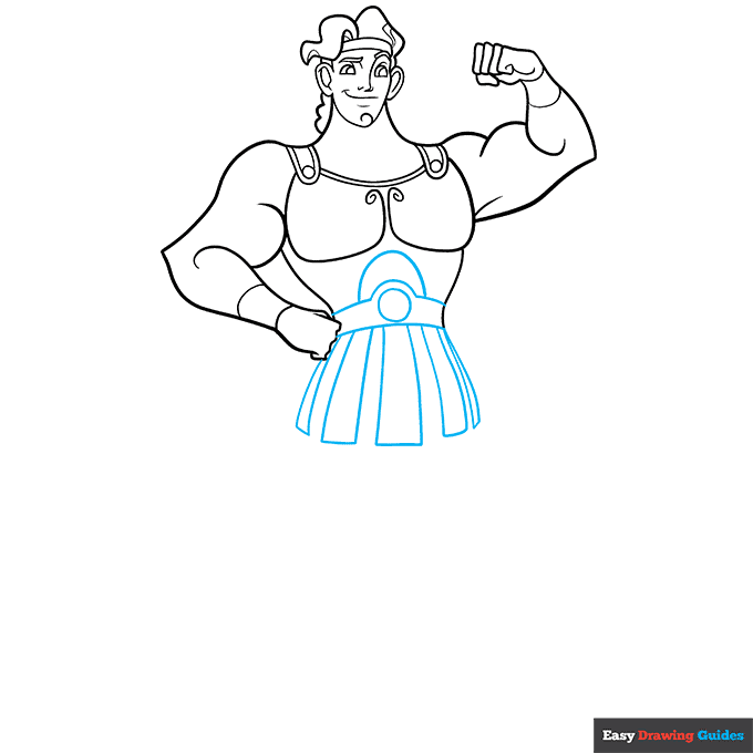 Hercules step-by-step drawing tutorial: step 6