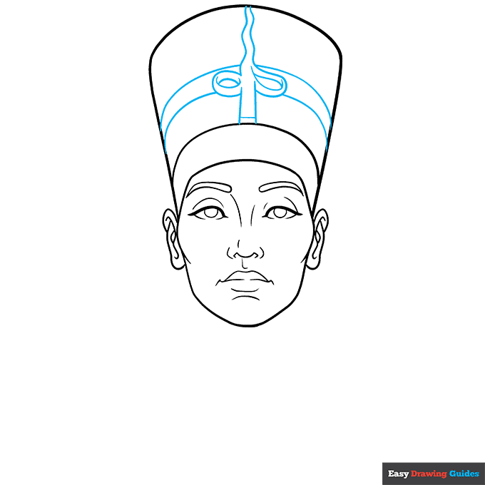 Nefertiti step-by-step drawing tutorial: step 6