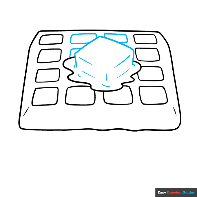 Waffle step-by-step drawing tutorial: step 6
