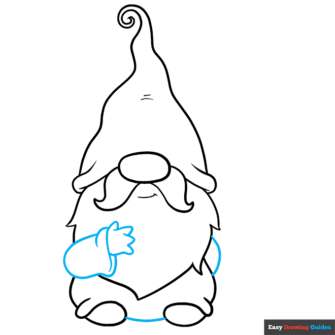 Garden Gnome step-by-step drawing tutorial: step 7
