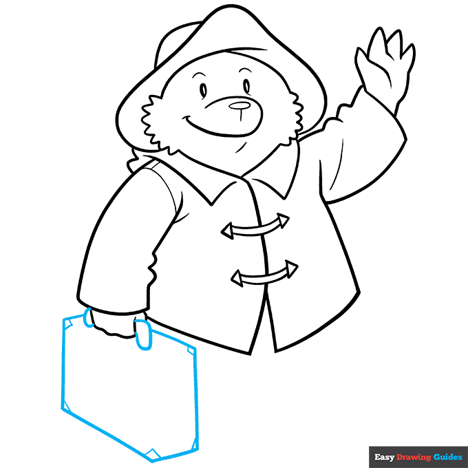 Paddington Bear step-by-step drawing tutorial: step 7