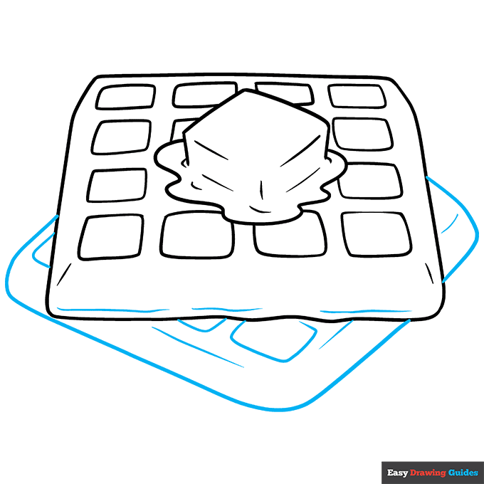 Waffle step-by-step drawing tutorial: step 7