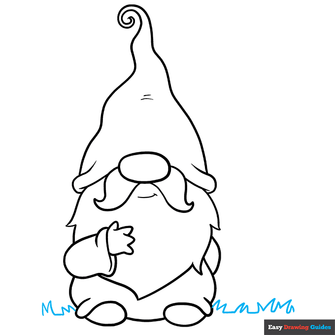 Garden Gnome step-by-step drawing tutorial: step 8