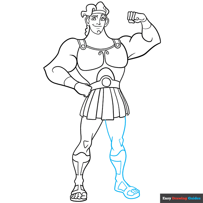 Hercules step-by-step drawing tutorial: step 8