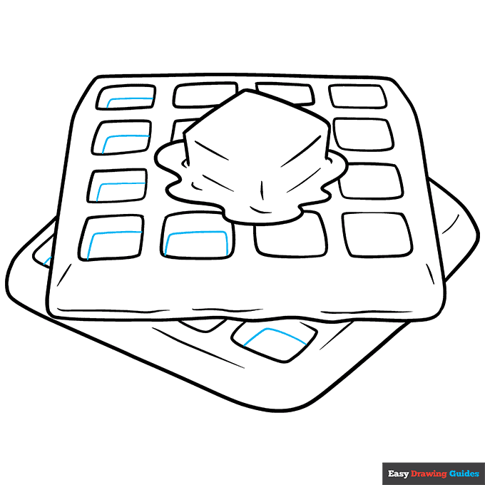 Waffle step-by-step drawing tutorial: step 8