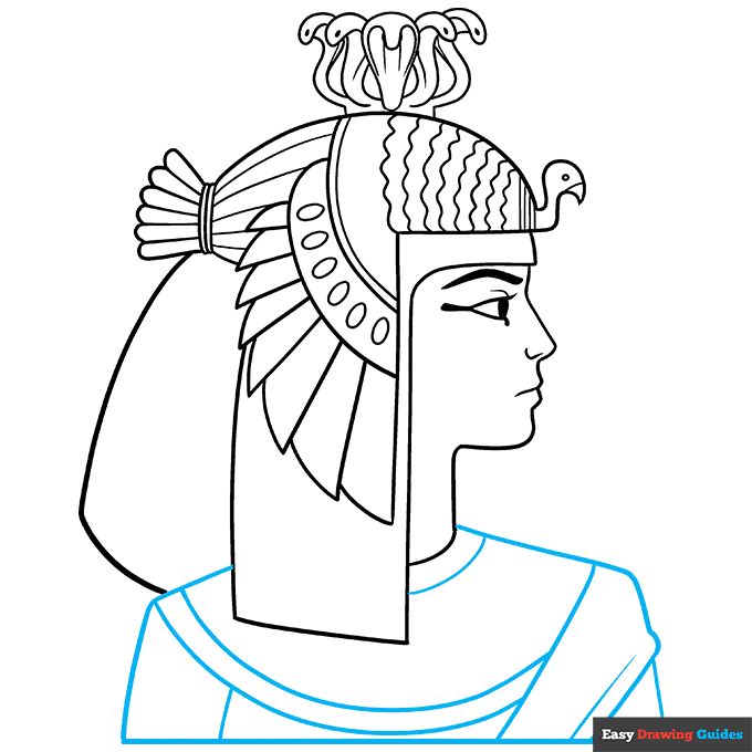 Cleopatra step-by-step drawing tutorial: step 9