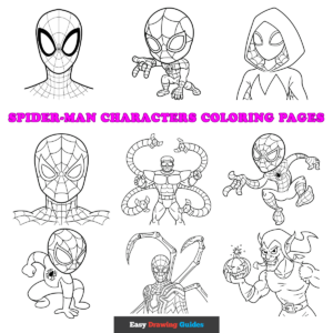 Spider Man Characters Coloring Pages - Featured Image