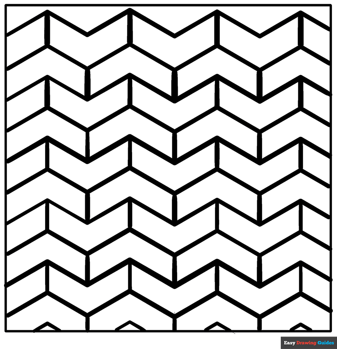 Geometric Pattern Coloring Page 5 Coloring Page Easy Drawing Guides