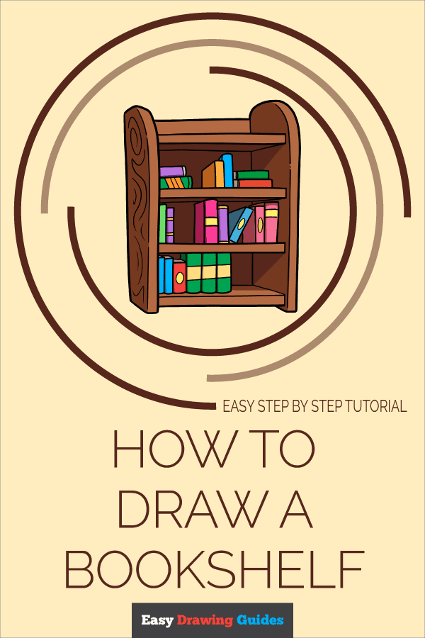 How to Draw a Bookshelf Pinterest Image